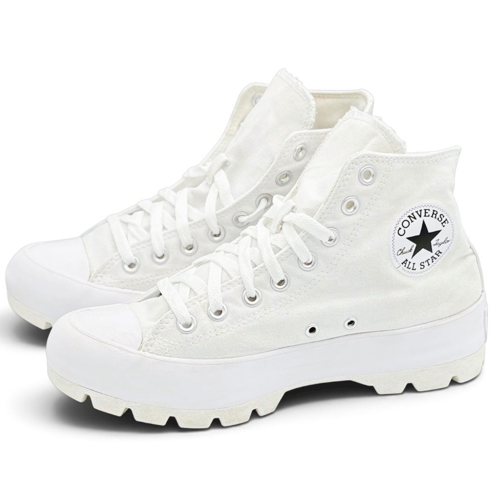 Converse Chuck Taylor All Star Lugged Womens 9 White Canvas Hi Top Shoes 565902C
